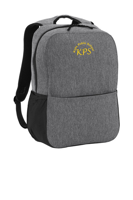 KPS BG218 Port Authority ® Access Square Backpack (Heather Grey-Black)