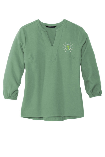 Apex MM2011 Mercer+Mettle® Women's Stretch Crepe Three Quarter-Sleeve Blouse (Sage)