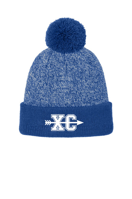 Blay Jay XC STC68 Sport-Tek® Halftime Heather Pom Beanie (True Royal-Silver) Blay Jay XC STC68 Sport-Tek® Halftime Heather Pom Beanie (True Royal-Silver)