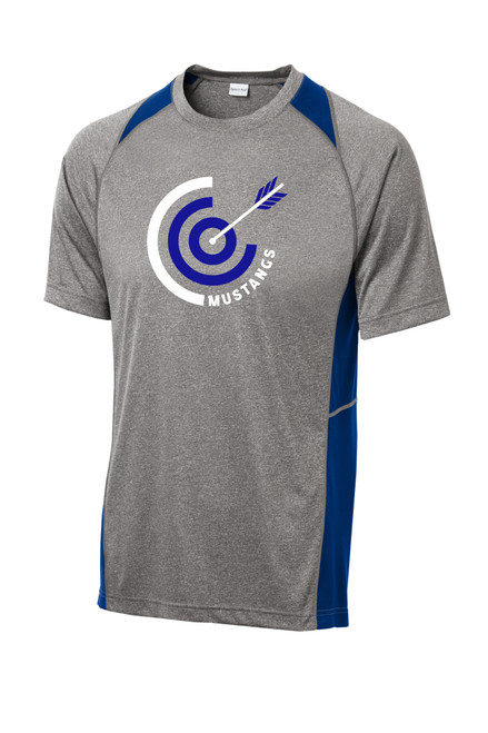 Mustang Archery ST361 Sport-Tek® Heather Colorblock Contender™ Tee (Vintage Heather-Royal)