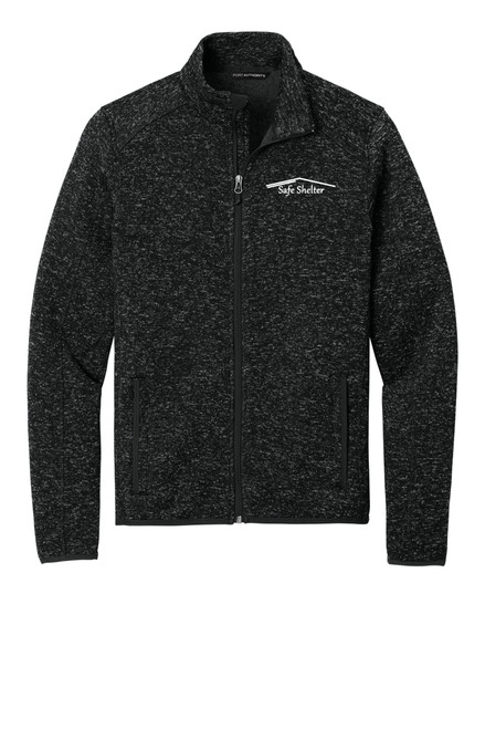 Safe Shelter F232 Port Authority® Sweater Fleece Jacket (Black Heather)