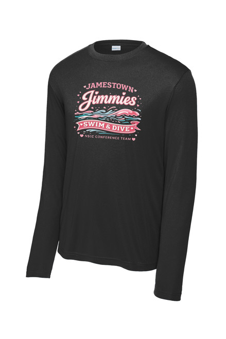 Jamestown Jimmie Swim & Dive ST230LS Sport-Tek® Long Sleeve PosiCharge® Competitor™ Tee (Black)