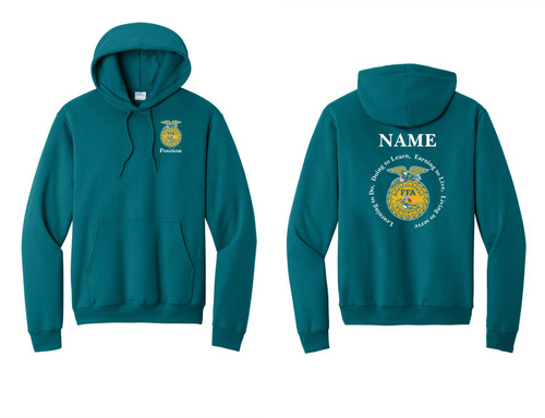 Jamestown FFA PC78H Port & Co™ Core Fleece Pullover Hooded Sweatshirt (Teal)