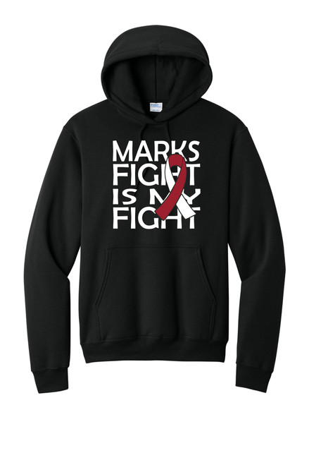 Marks Fight PC78H Port & Co™ Core Fleece Pullover Hooded Sweatshirt (Black)