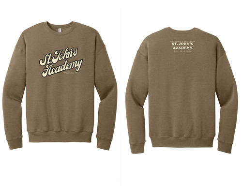 SJA BC3945 BELLA+CANVAS® Unisex Sponge Fleece Drop Shoulder Sweatshirt (Academy Logo w-back) Vintage Brown