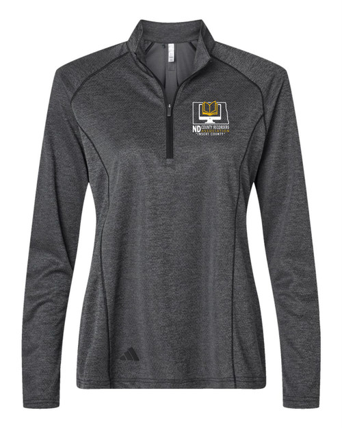 ND County Recorders A594 Adidas Women's Space Dyed Quarter-Zip Pullover