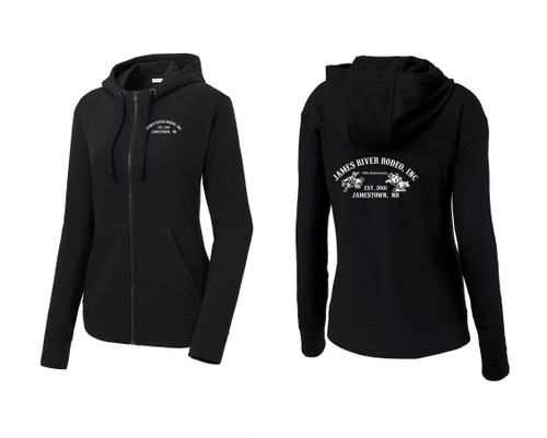 James River Rodeo LST293 Sport-Tek® Women's PosiCharge® Tri-Blend Wicking Fleece Full-Zip Hooded Jacket (Black)