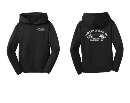 James River Rodeo YST244 Sport-Tek® Youth Sport-Wick® Fleece Hooded Pullover (Black)