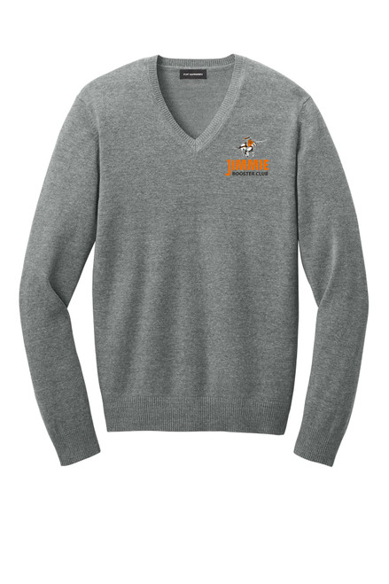 Jimmie Booster Club SW2850 Port Authority® Easy Care V-Neck Sweater (Medium Heather Grey)