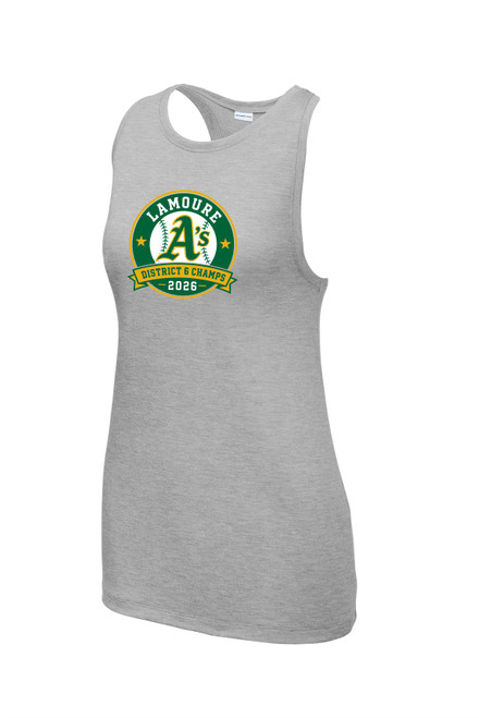 LaMoure As Champs LST402  Sport-Tek® Women's PosiCharge® Tri-Blend Wicking Tank (Light Grey Heather)