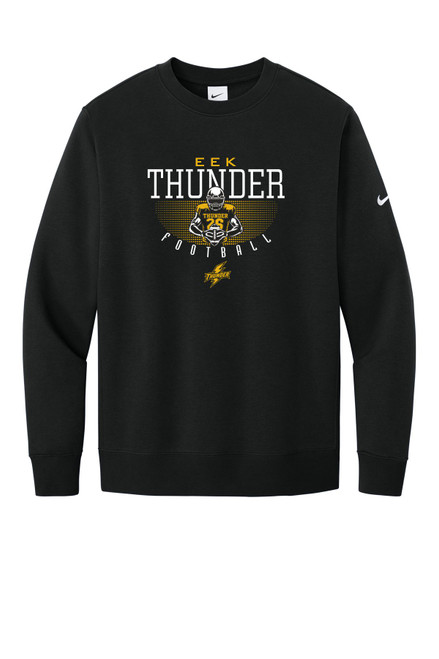 EEK Thunder Football NKFD9863 Nike Club Fleece Sleeve Swoosh Crew (Black)