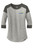 Park and Rec LNEA104 New Era® Ladies Heritage Blend Three Quarter-Sleeve Baseball Raglan Tee (Graphite-Light Graphite Twist)