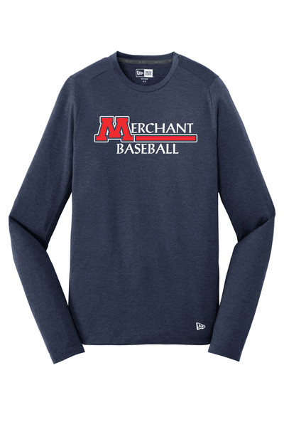 Merchant Baseball NEA201 Unisex Performance Long Sleeve Crew Tee (Navy)