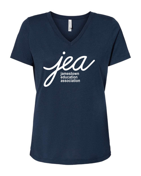 JEA 6415 Ladies Bella Canvas Relaxed Triblend Short Sleeve V-Neck Tee (Solid Navy Triblend) JEA 6415 Ladies Bella Canvas Relaxed Triblend Short Sleeve V-Neck Tee (Solid Navy Triblend)