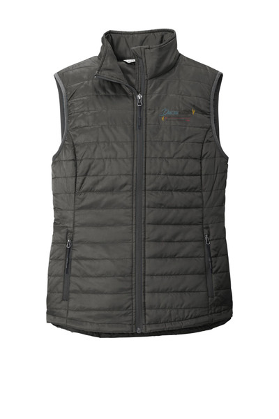DRMC L851 Port Authority Ladies Packable Puffy Vest (Sterling Grey-Graphite) DRMC L851 Port Authority Ladies Packable Puffy Vest (Sterling Grey-Graphite)
