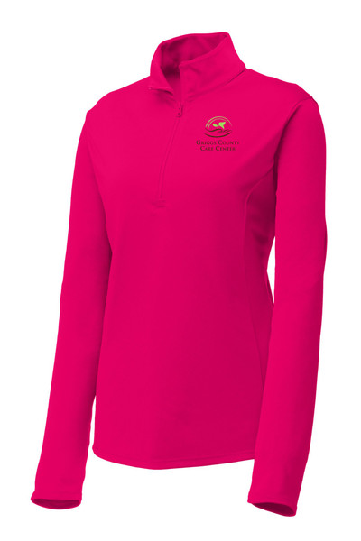 GCCC LST357 Sport-Tek Ladies PosiCharge Competitor Quarter Zip Pullover (Pink Raspberry) GCCC LST357 Sport-Tek Ladies PosiCharge Competitor Quarter Zip Pullover (Pink Raspberry)