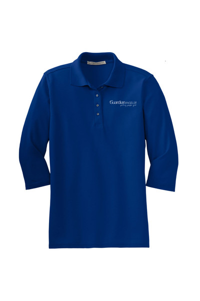 Guardian Angels L562 Port Authority® Ladies Silk Touch™ Three Quarter-Sleeve Polo (Royal)