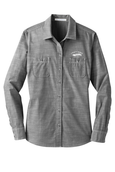 Liechty Homes LW380 Port Authority® Ladies Slub Chambray Shirt Liechty Homes LW380 Port Authority® Ladies Slub Chambray Shirt