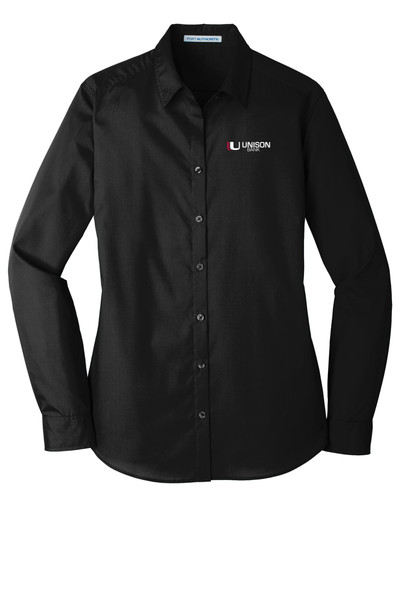 Unison Bank LW100 Port Authority® Ladies Long Sleeve Carefree Poplin Shirt