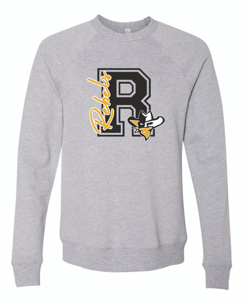 Rebel 3901 BELLA + CANVAS - Sponge Fleece Raglan Crewneck Sweatshirt