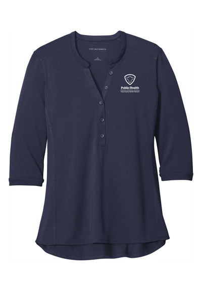 CCHD LK750 Port Authority ® Women's UV Choice Pique Henley (True Navy)