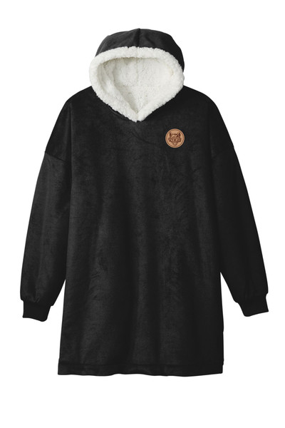 Prowl BP41 Port Authority® Mountain Lodge Wearable Blanket (Black) Leather Patch Prowl BP41 Port Authority® Mountain Lodge Wearable Blanket (Black) Leather Patch