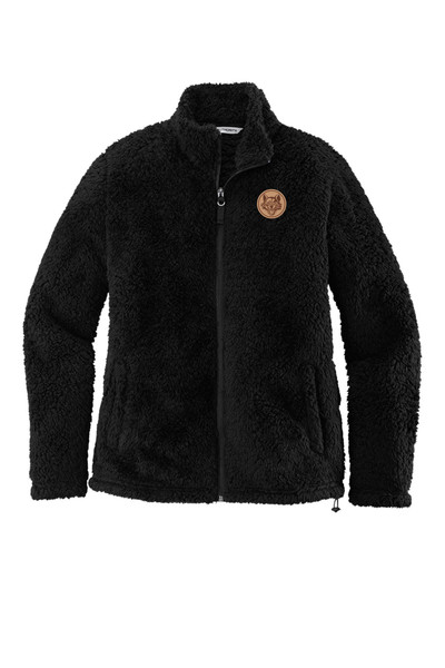 Prowl L131 Port Authority® Women's Cozy Fleece Jacket (Black) Leather Patch Prowl L131 Port Authority® Women's Cozy Fleece Jacket (Black) Leather Patch