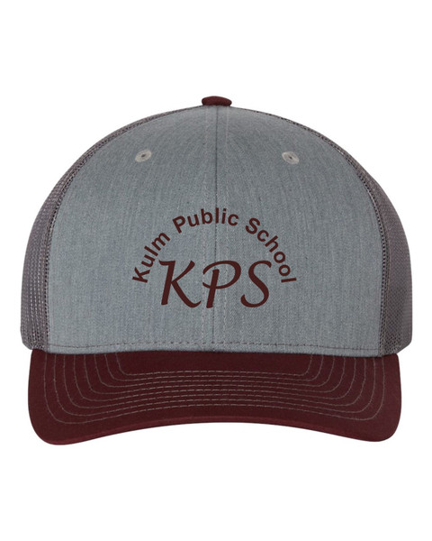 KPS 112 Richardson - Snapback Trucker Cap (Heather Grey-Charcoal-Maroon)