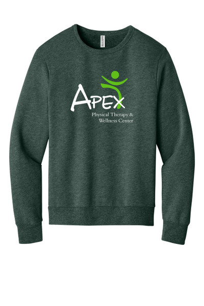 Apex Apparel BC3911 BELLA+CANVAS® Unisex Sponge Fleece Classic Crewneck Sweatshirt (Heather Forest)