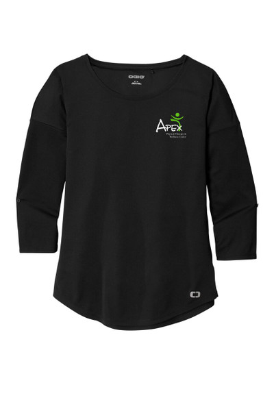 Apex Apparel LOG141 OGIO® Women's Gravitate Scoop Three Quarter-Sleeve (Pocket Logo)