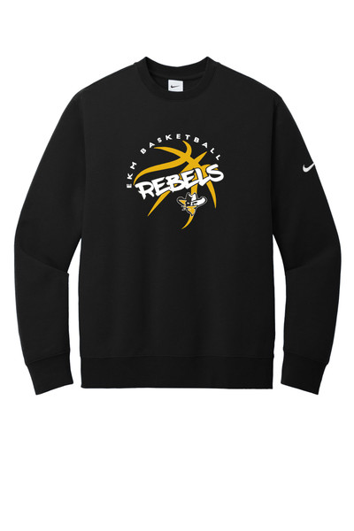 EKM Basketball NKFD9863 Nike Club Fleece Sleeve Swoosh Crew (Black)