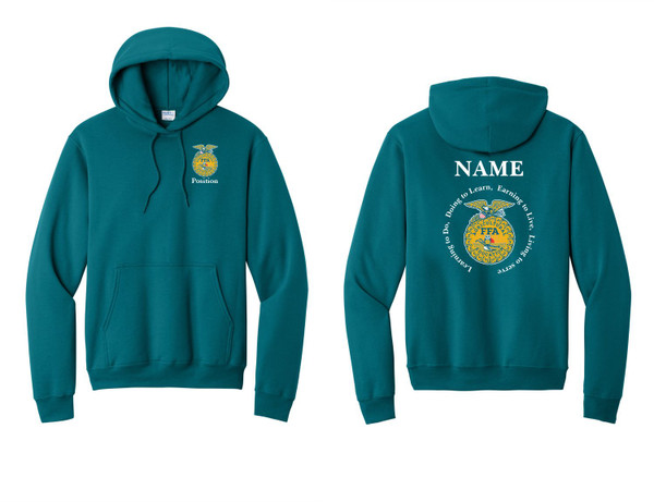 Jamestown FFA PC78H Port & Co™ Core Fleece Pullover Hooded Sweatshirt (Teal)