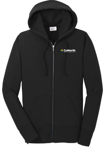 CoNorth LPC78ZH Port & Co™ Women's Core Fleece Full-Zip Hooded Sweatshirt