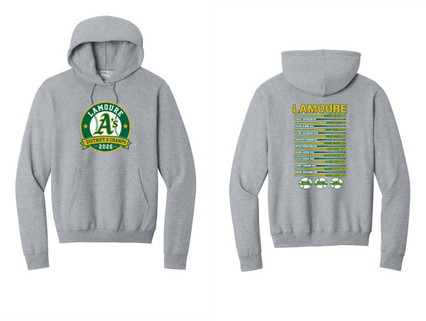 LaMoure As Champs PC78H Port & Co™ Core Fleece Pullover Hooded Sweatshirt (Athletic Heather)
