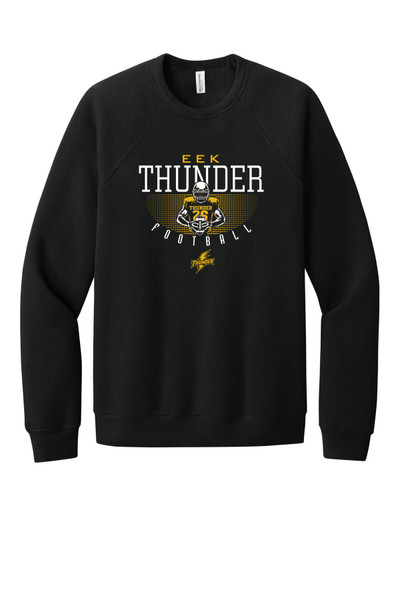 EEK Thunder Football BC3901 BELLA+CANVAS® Unisex Sponge Fleece Raglan Sweatshirt (Black)