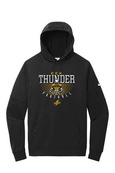 EEK Thunder Football NKFD9735 Nike Therma-FIT Pocket Pullover Fleece Hoodie (Black)