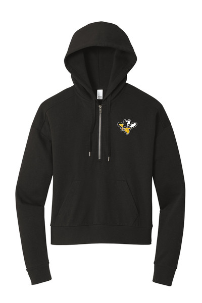 EKM VB DT1311 District® Women’s Perfect Tri® Fleece Half-Zip Pullover (Black)