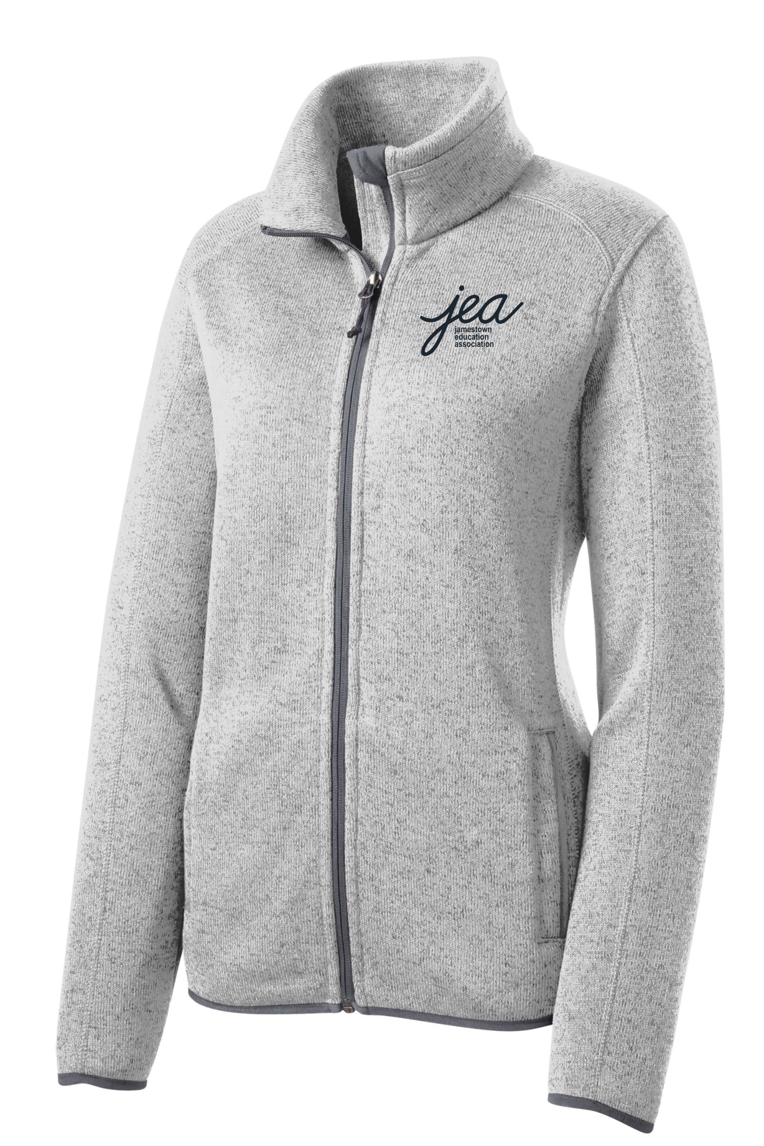 JEA L232 Ladies Unisex Port Authority Sweater Fleece Jacket (Grey Heather)