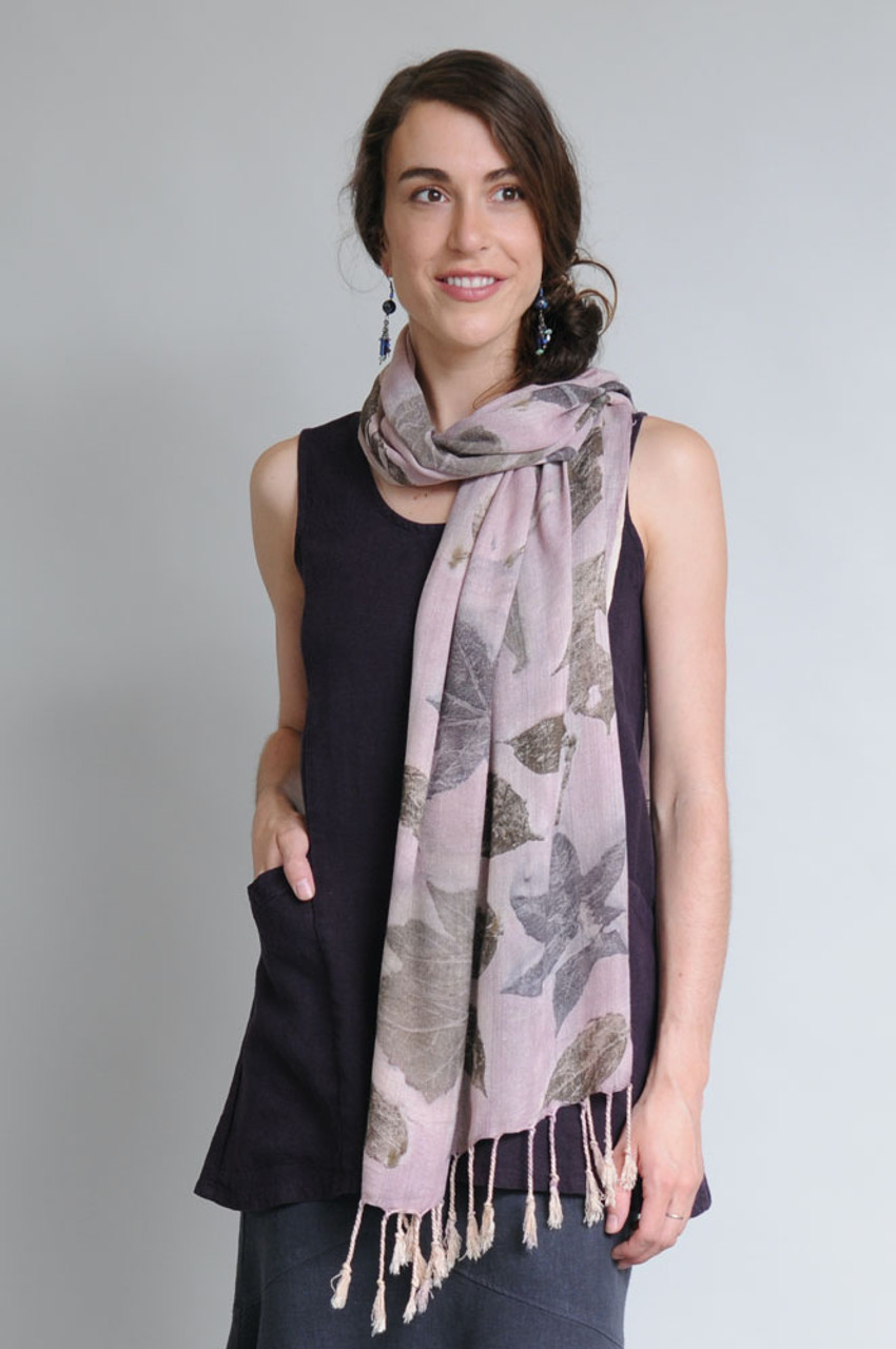 Botanical Leaf Print Rayon Scarf ~ Jogja Collection - Sympatico Clothing