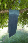 Linen scarf dyed with indigo in a gradient