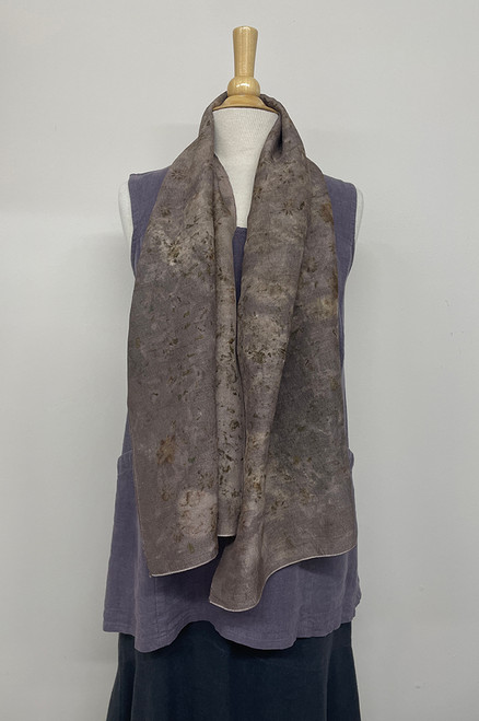 hand dyed silk linen scarf