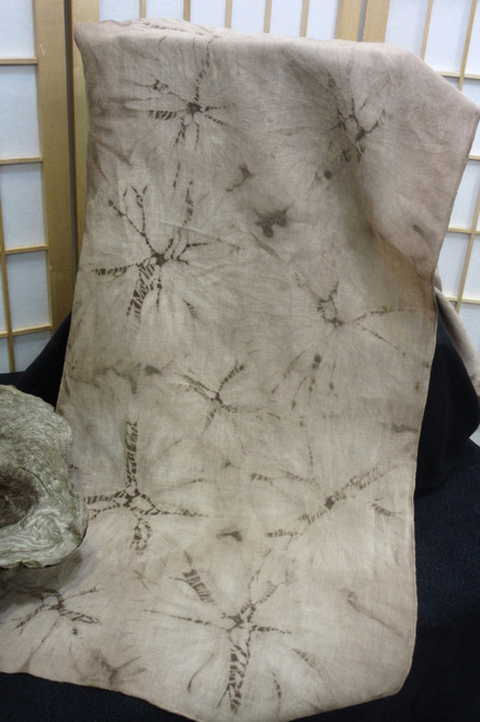Earthy beige and brown natural dye scarf