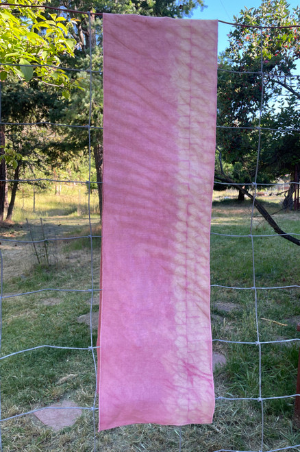 Pink and beige Shibori natural dye scarf