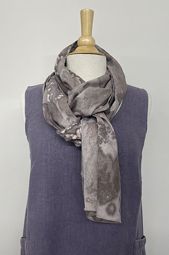 ecoprinted hemp scarf