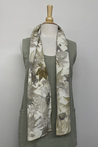 eco printed hemp scarf