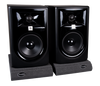 Studio monitors sitting on MoPAD-XL Studio Monitor Isolation Pads