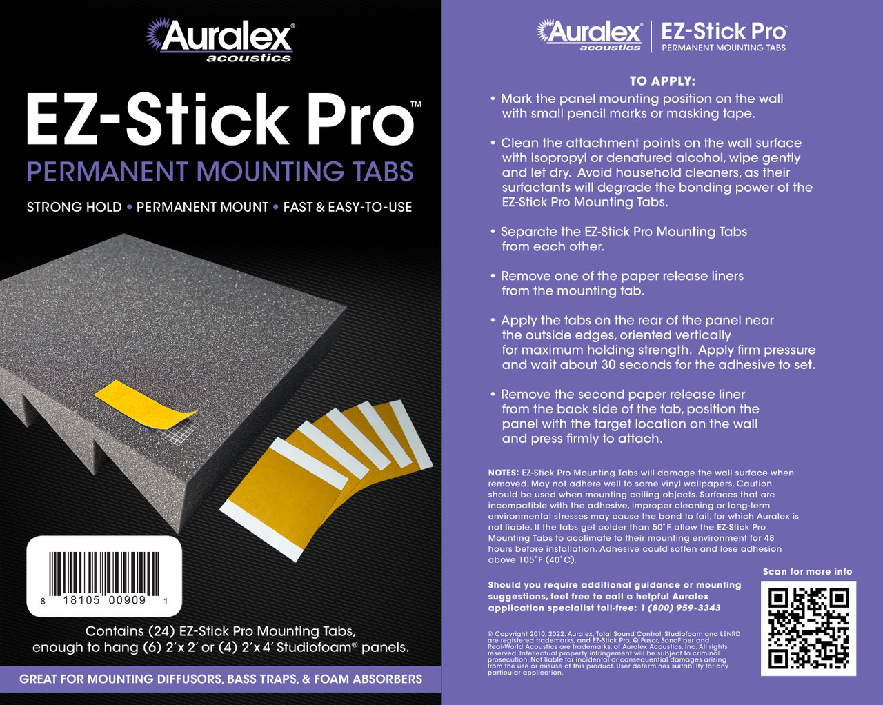 EZ-Stick Pro™ Tabs | Auralex Acoustics