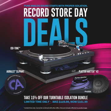 Get Ready For Record Store Day with the Auralex ISO-Tone™ Turntable Isolation Platform