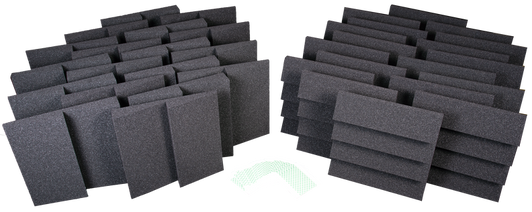 D36-DST™ Roominator™ Kit - (18) Charcoal DST-112™ panels, (18) DST-114™ panels and Mounting Adhesive - shown in Charcoal. D36-DST™ Roominator™ Kit - (18) Charcoal DST-112™ panels, (18) DST-114™ panels and Mounting Adhesive - shown in Charcoal.