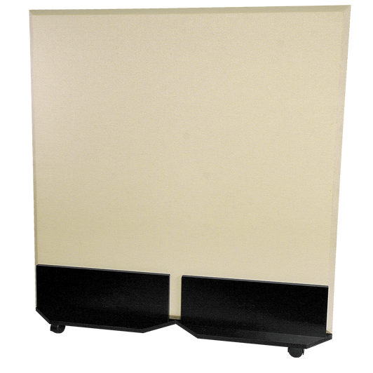 ProGo44 ™  Sandstone Fabric with assembled Base and Casters, Four feet tall and four feet wide.